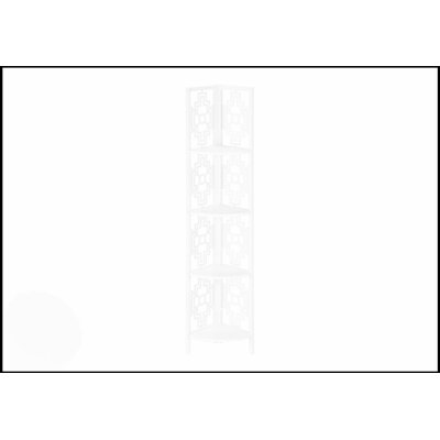 Stylish 4-Tier Corner Etagere Bookcase, Space-Saving Design For Office And Bedroom, White Laminate Shelves, Durable Metal Frame.