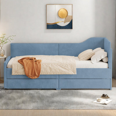 Closter L-shaped Upholstered Daybed With 2 Storage Drawers by Latitude Run