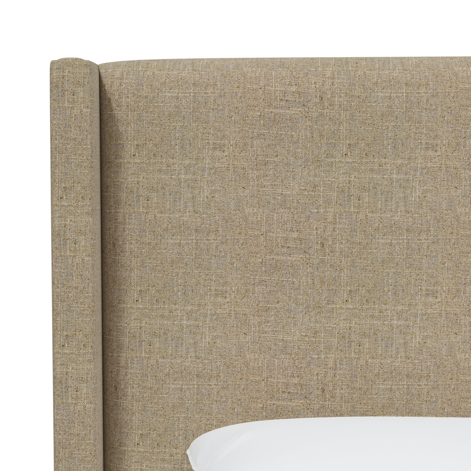 Hanson Upholstered Wingback Bed, Twin, Classic Sandstone Linen