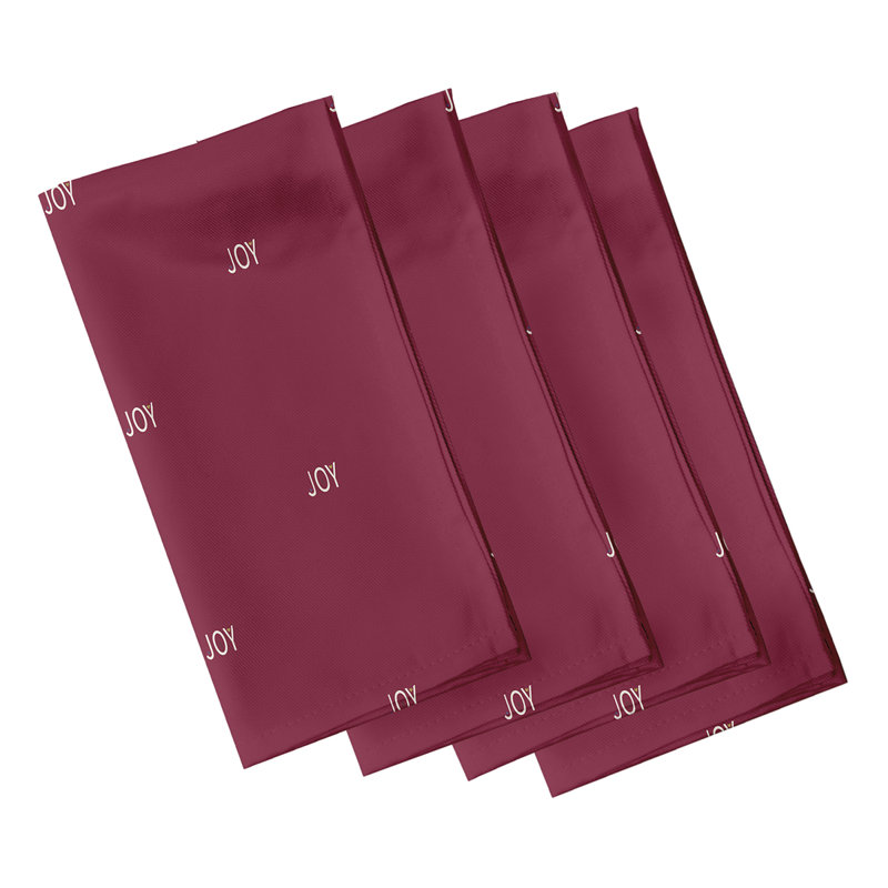 Ensemble de serviettes 4 pièces Cosima Joy, L 18 po x L 18 po, Canneberge / bourgogne