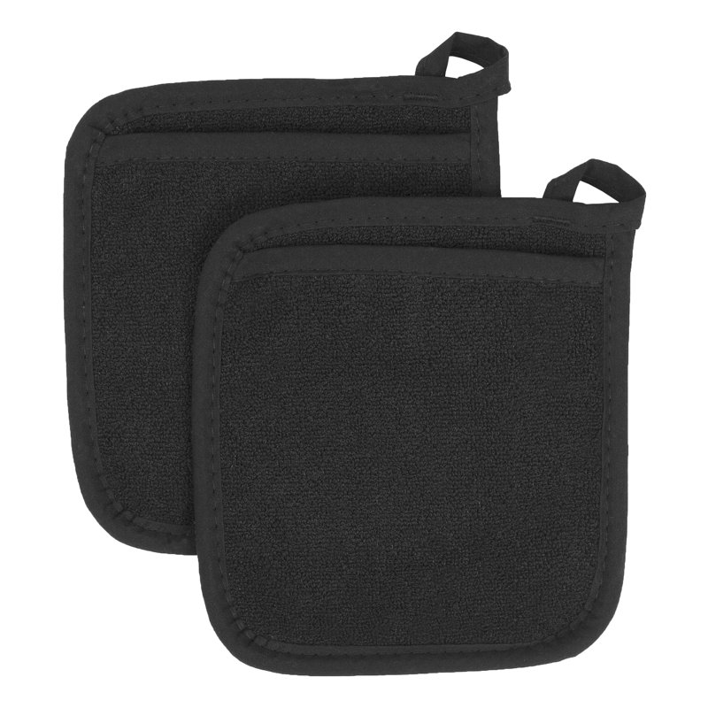 RITZ Cotton Potholder Set, Black