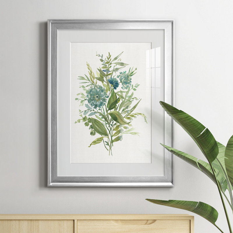 Greenery II - Peinture sur toile encadrée, H 18,5 po x l 24,5 po x P 1,5 po, Argent