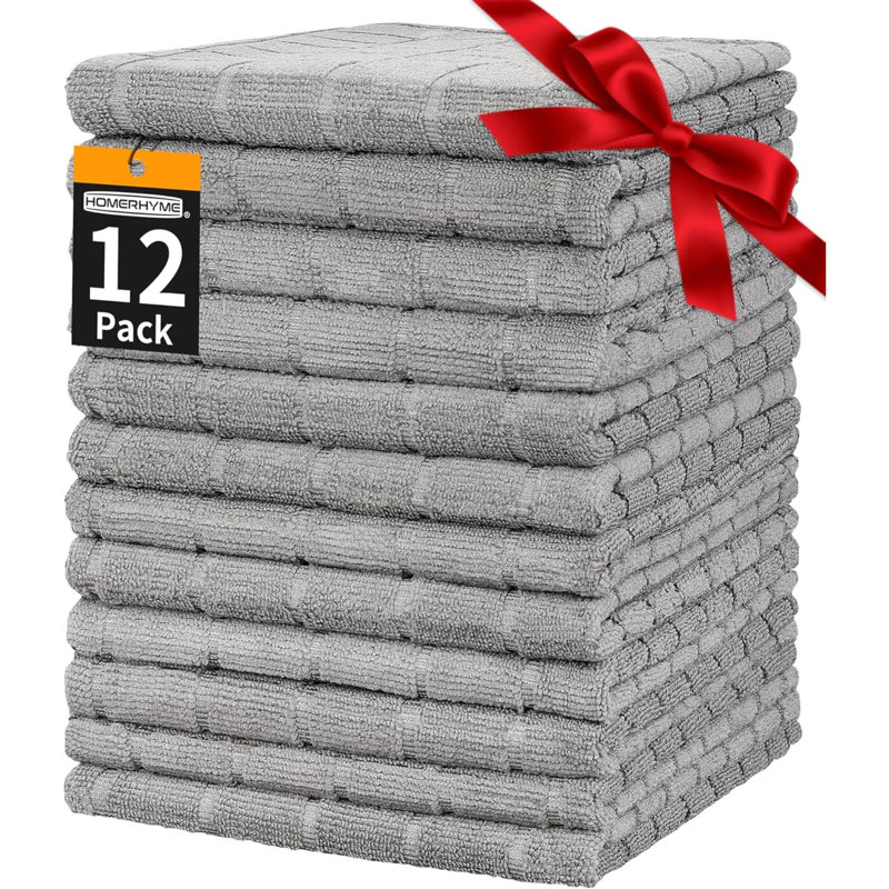 Hand Towels, 12 Pack  Gym Towels,  Quick Dry Lint Free Soft Absorbent Bulk Checkered Fingertip Washcloths Bath Towels For Bathroom Kitchen Salon Workout Shower