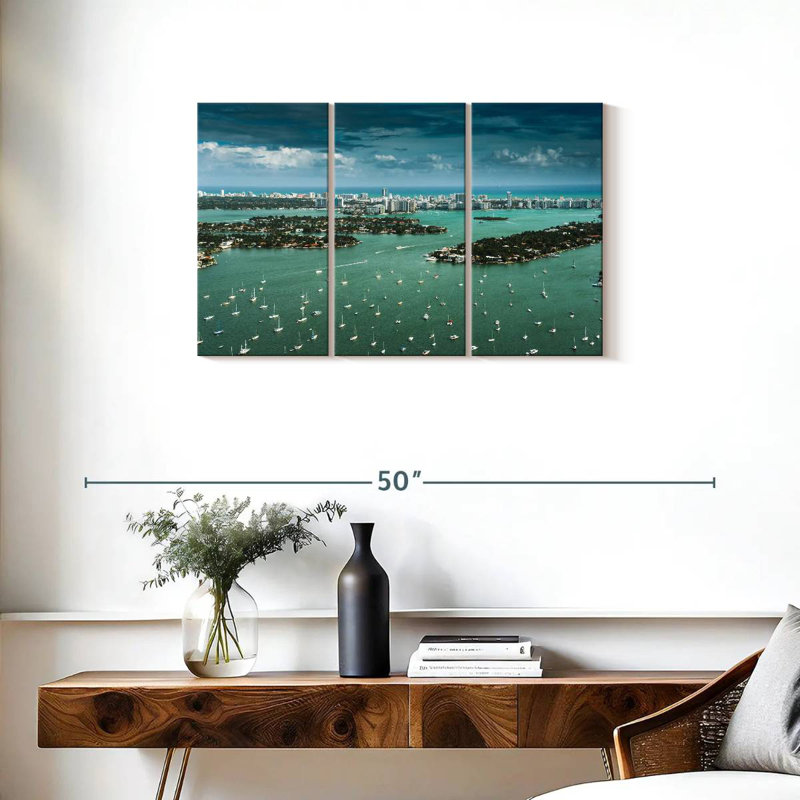 Nicci Miami Yachts Aerial View, 20" H x 33" W