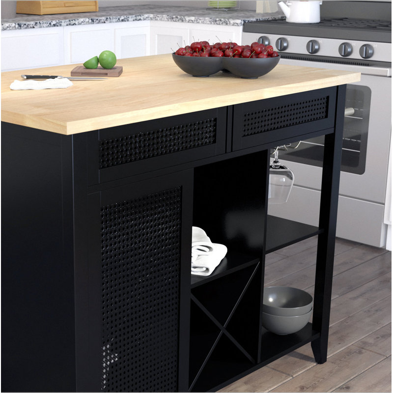Îlot de cuisine autoportant extensible Bramlage