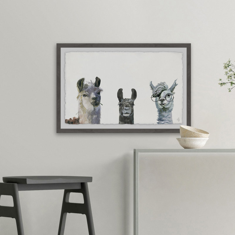 Agawam Animals Framed Art, 20" H x 30" W x 1.5" D, Gray Framed