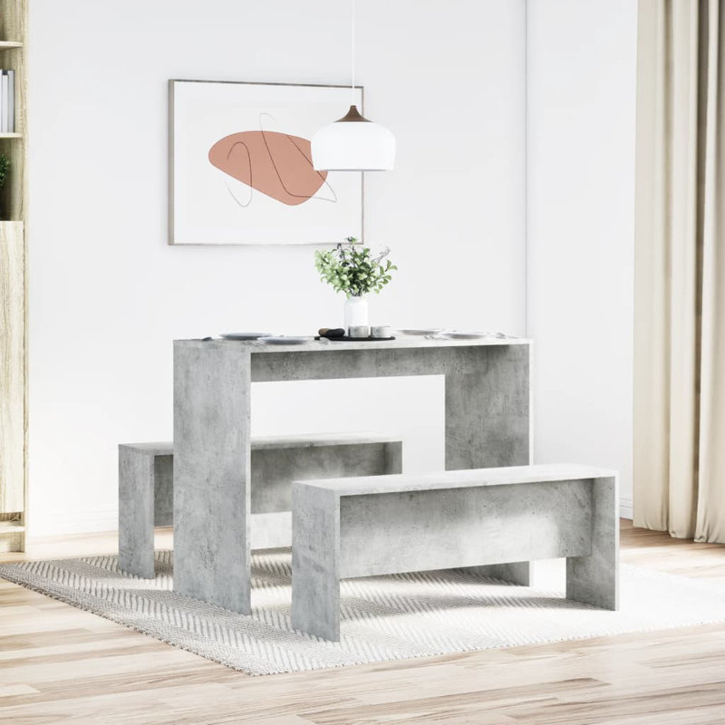 Ensemble de table et banc de salle à manger , Gris