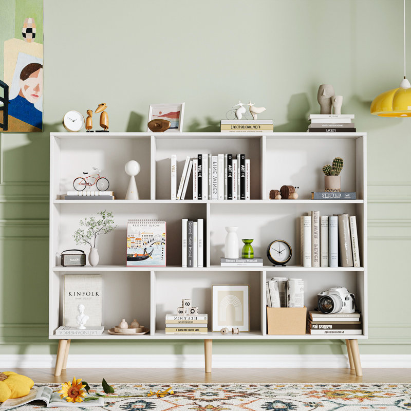 Bookcase, Grand White, 55.1" H x 42.5" W x 9.4" D