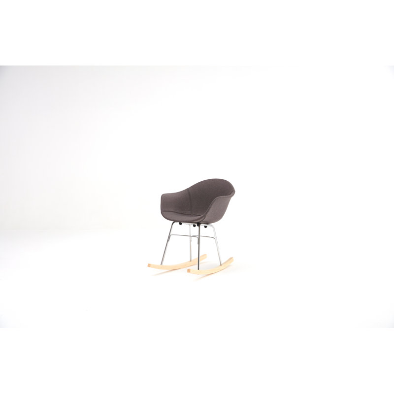 Chaise berçante TA UP, Gris foncé, Chrome naturel