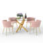 Ensemble de salle à manger Ayron, table de salle à manger avec pieds croisés et chaise de salle à manger en velours-2106894671-2106894670-2107037483