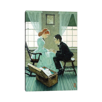 «Huck Talking to Mary Jane» par Norman Rockwell - impression sur toile tendue