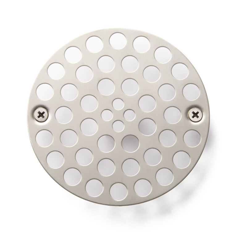Couvercle de drain de douche rond à visser 4 po FundamentALL, Nickel brossé