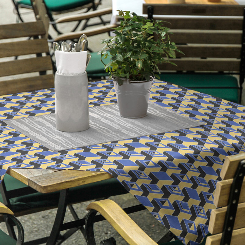Nappe de gratte-ciels classiques, Bleu/jaune