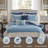 Premium Navy Bedding Sets, Microfiber Material, Traditional Style For Home Comfort