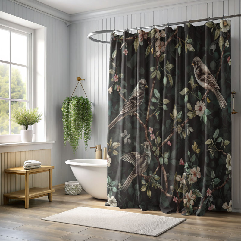 Dark Bloom - Premium Shower Curtain, 74"H x 71"W