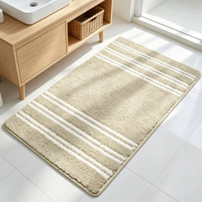 Tapis de salle de bain antidérapant, tapis de bain en chenille ultra doux et super absorbant, tapis en microfibre lavable à séchage rapide pour douche, baignoire et lavabo