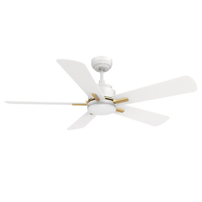  5 Blades LED Smart Ceiling Fan with Remote Control and Light Kit Included