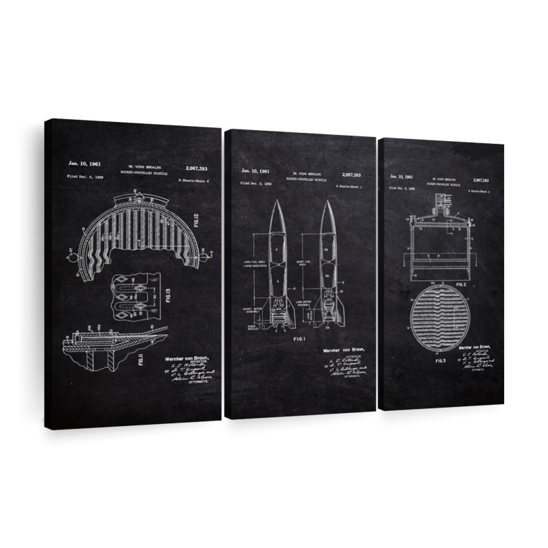 Reproduction d'art sur toile roquette Missile propulsé par BW, H 32 po x l 50 po x P 1,25 po