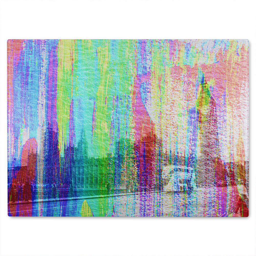 Rainbow Bridge Glass Chopping Board