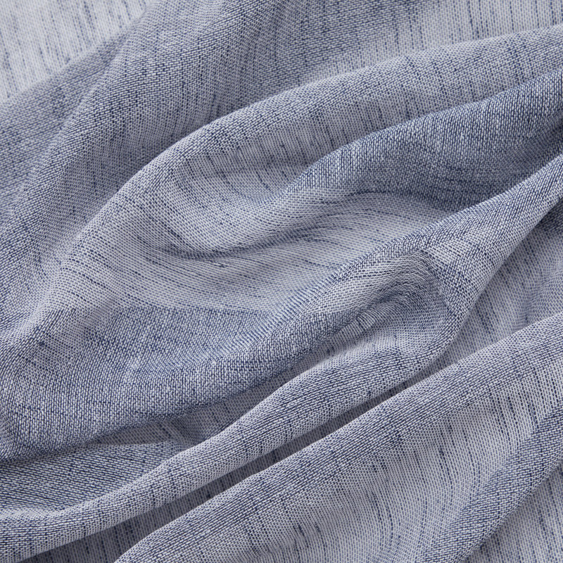 Hailey Faux Linen Sheer Curtain Panels, 54" W x 72" L, Navy Blue