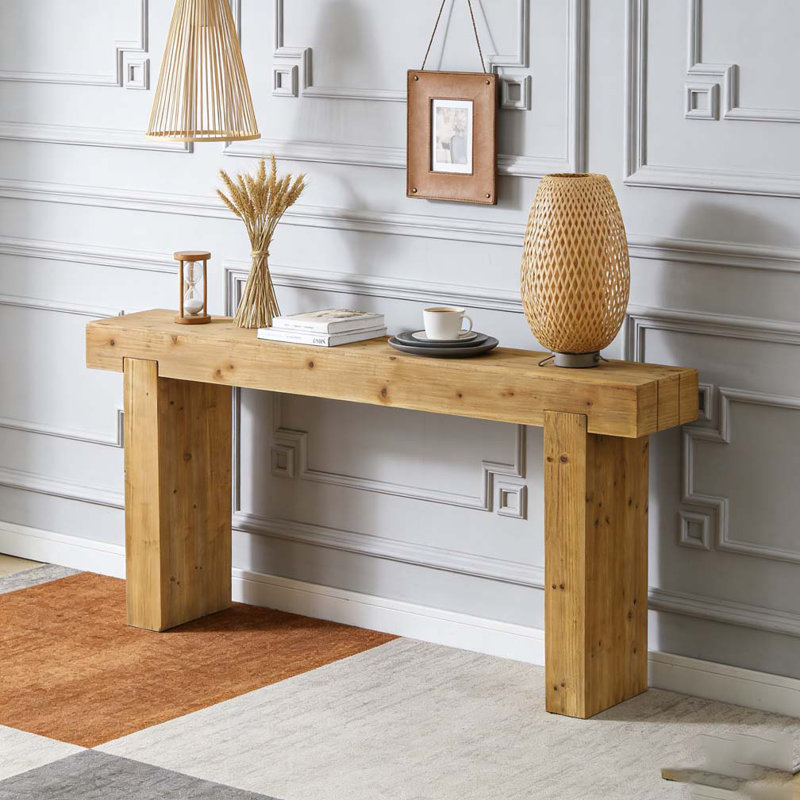 63" Solid Wood Console Table