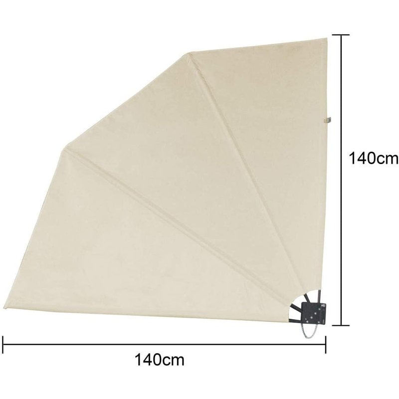 Dakota Fields 20cm D Polyester Cover Retractable Patio Awning, Beige, 140cm H x 140cm W x 20cm D