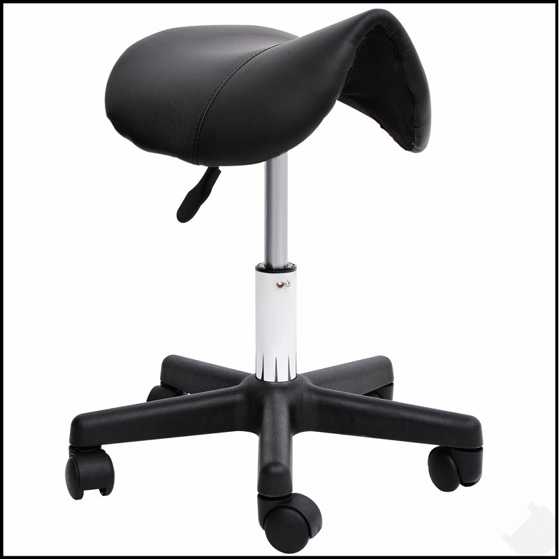 Tabouret à roulettes à hauteur réglable, fauteuil pivotant ergonomique en similicuir pour le confort du spa, du salon et du bureau