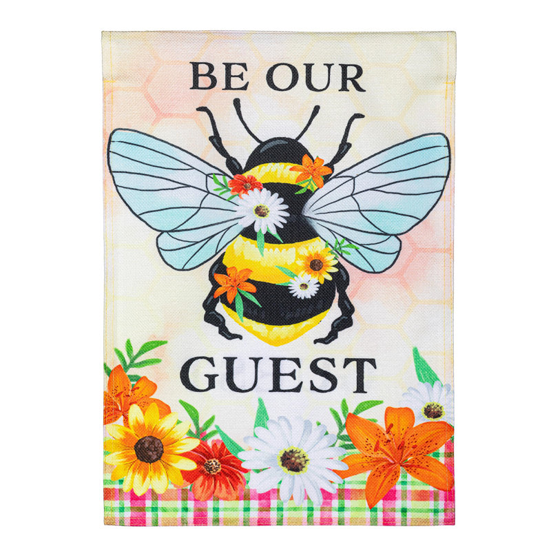 Drapeau de jardin Bee Summer Burlap
