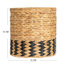 Natural Water Hyacinth And Paper Basket With Stripes