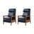 Gladys Mid-Century Modern Genuine Leather Pushback Recliner-129457398