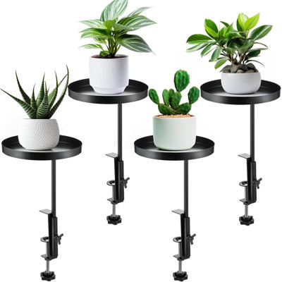 Adjustable Window Plant Shelves With Clamp-On Design, Sturdy Metal Floating Trays For Indoor Plants, Herbs And Succulents To Maximize Sunlight And Save Space
