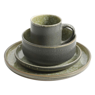 Gibson Elite Tosca Norwich 16 Piece Dinnerware Set With Plates, Bowls, And Mugs