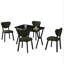Ensemble de table et chaises de salle à manger extensible Modern (5 pièces), vert et noir | Panneau de particules 100% mélaminé, 43,3 po x 29,1 po x 29,1 po | Structure de chaise en métal, tissu en lin, assise confortable, parfaite pour les salles à manger et les rassemblements-122495375