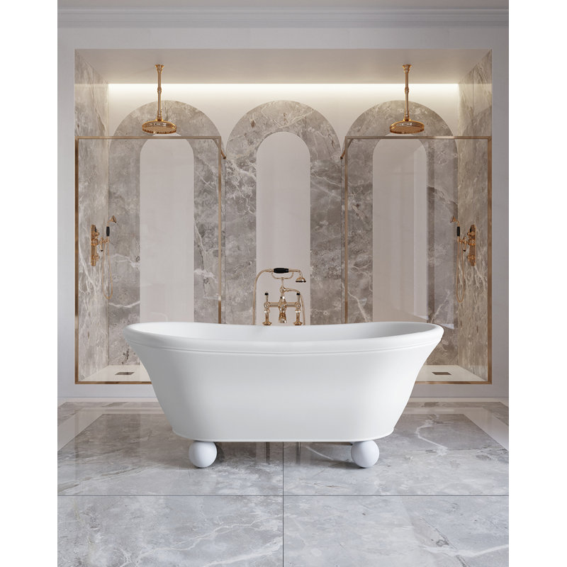 Aurora Bijoux 67.38'' L Soaking Bathtub, Polished Nickel