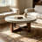Solid Wood Coffee Table with Concrete-Look Finish