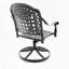 Chaises de patio pivotantes en fonte d'aluminium avec coussins bleus, ensemble de 2-1529487589