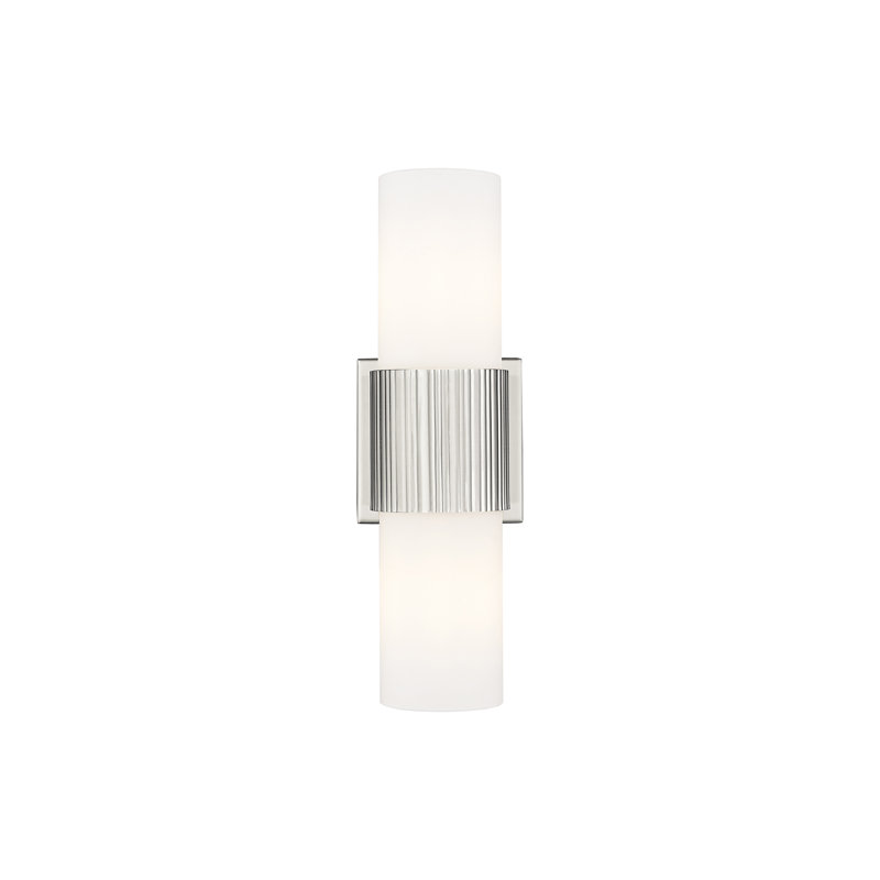 Éclairage pour meuble-lavabo mural 7 po Bolivar, Blanc, Nickel satiné