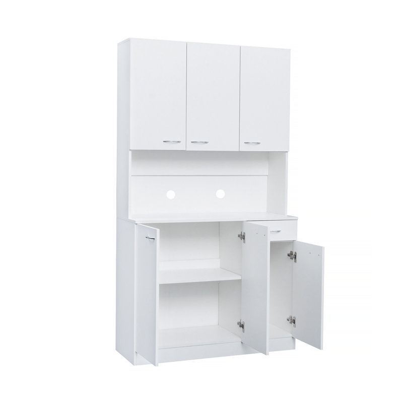 70,87 po de hauteur avec garde-robe et armoire de cuisine, avec 6 portes, 1 tablette ouverte et 1 tiroir
