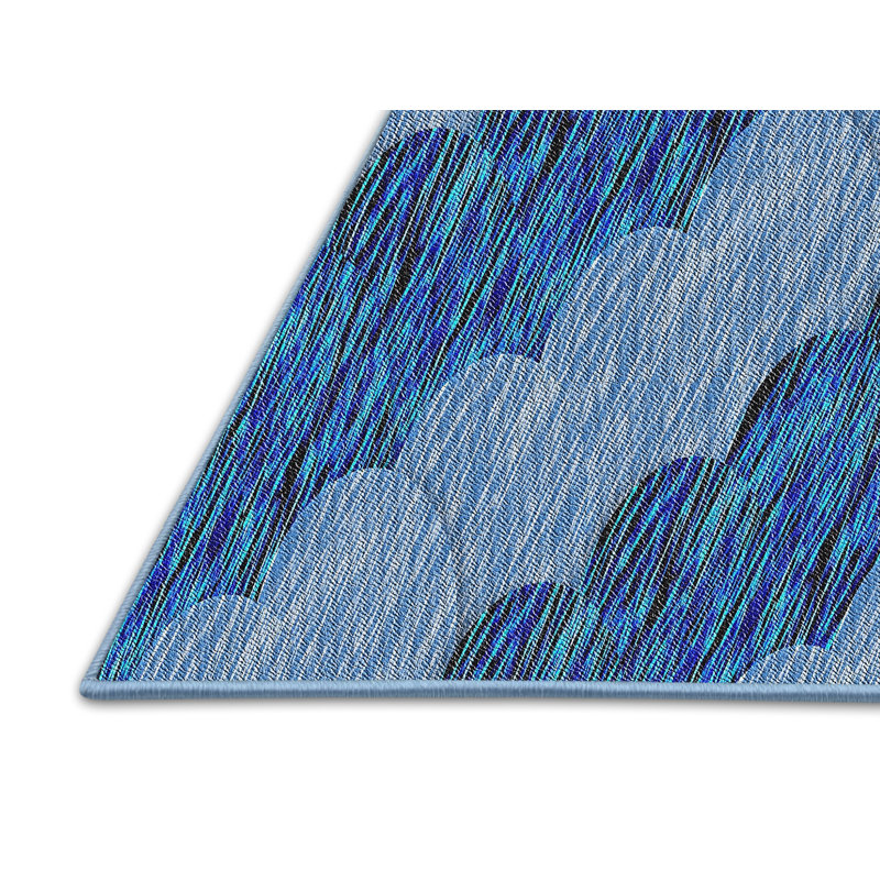 Tapis gris/bleu à motifs Claraville, Rectangle 5 pi x 7 pi