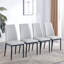 Ensemble de 5 chaises de table de salle à manger, ensemble de table de salle à manger rectangulaire pour 4 personnes, table de salle à manger moderne et chaises en similicuir pour la salle à manger de cuisine, petit espace