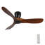 Ventilateur de plafond encastré sans lumière, pales en bois massif, moteur CC réversible silencieux, télécommande avec 6 vitesses et minuterie, économie d'énergie pour la chambre à coucher, le salon, le plafond sans pente