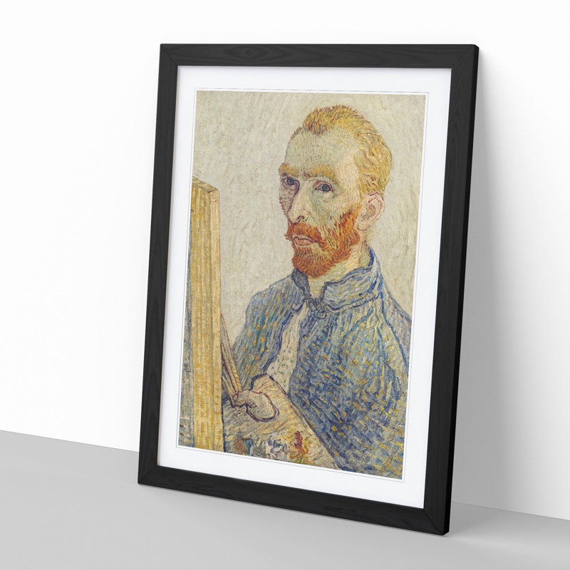 Self-Portrait Vol.3 by Vincent Van Gogh - Picture Frame Painting, Black Framed, 36cm H x 27cm W x 2cm D