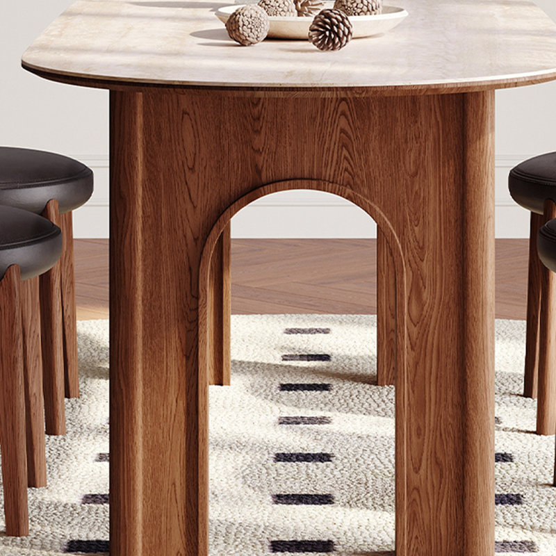 Table de salle à manger ovale French French, H 29,53 po x L 62,99 po x l 31,5 po