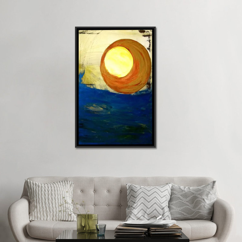 «Lunartraction», reproduction sur toile tendue, H 26 po x l 18 po x P 1,5 po, Toile avec cadre flottant noir, Pas de tapis