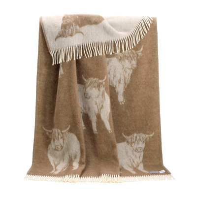 Highland Cow Wool Throw