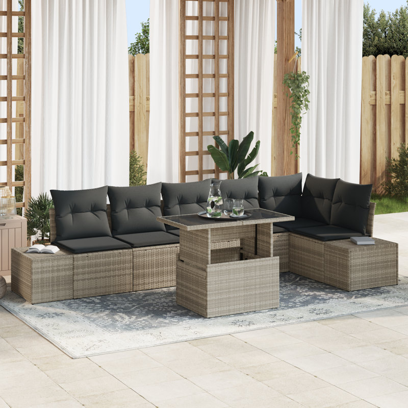 319cm Wide Patio Sofa with Cushions