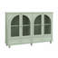 Buffet en verre arqué, 2 tiroirs et 4 portes en verre, armoire de présentation avec tablettes réglables-2107216808