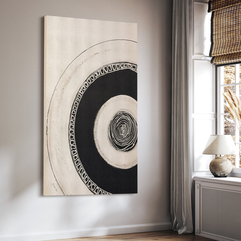 "Ecliptic Focus" Abstract Circle Rendered on Gold Shagreen Wrapped Canvas Wall Art