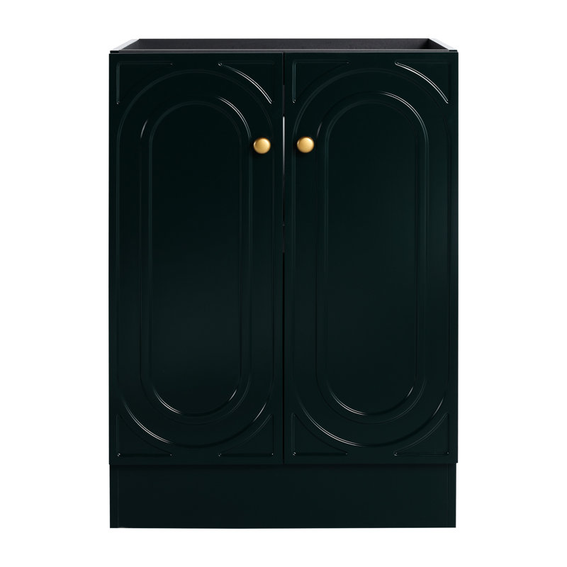 Meuble-lavabo 24 po foncé - Armoire moderne fourmis à fermeture douce, Vert foncé, Gold