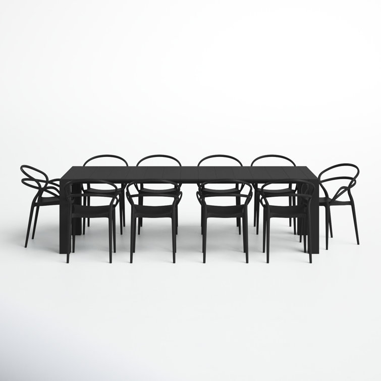 Comet 39.37'' Rectangular 10 - Person Outdoor Dining Set